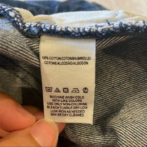 Free People x We The Free Soft & Relaxed Cut Off Frayed Hem Ocean Blue Shorts - Picture 8 of 8